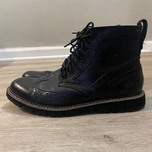 (527) Timberland Boots Black Leather